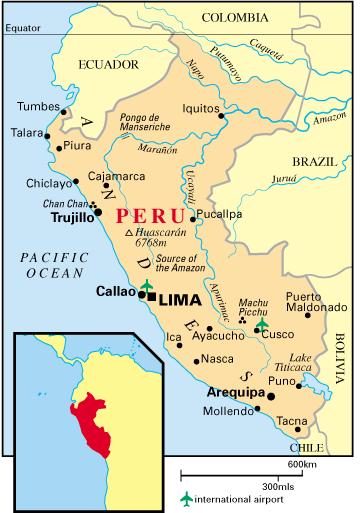 map of peru. Here is a map of Peru
